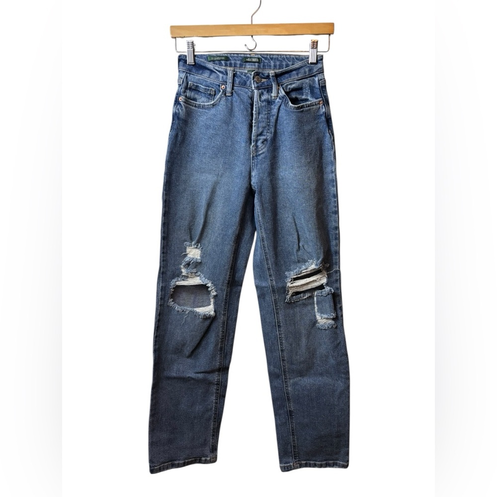 WILD FABLE | denim blue jeans butt fly 0 super high rise straight